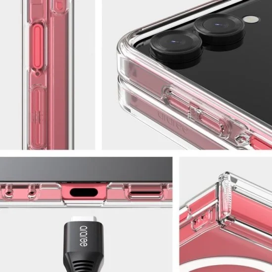 Araree Duple 360 Magsafe Case With Hinge Protection For Samsung Galaxy Z Flip 7 - Clear